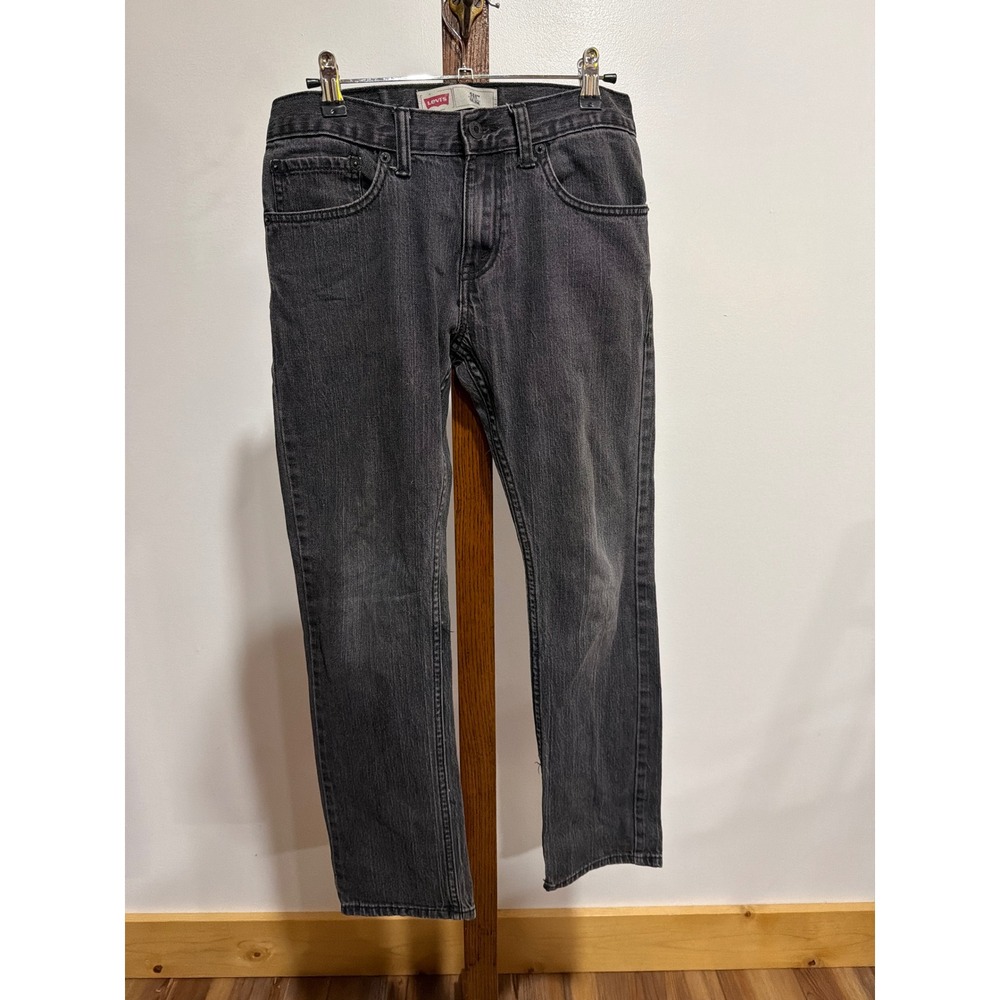 Levis 511 Slim Jeans Boys 16 Reg 28x28 Washed Black Denim Pants Grunge Skater